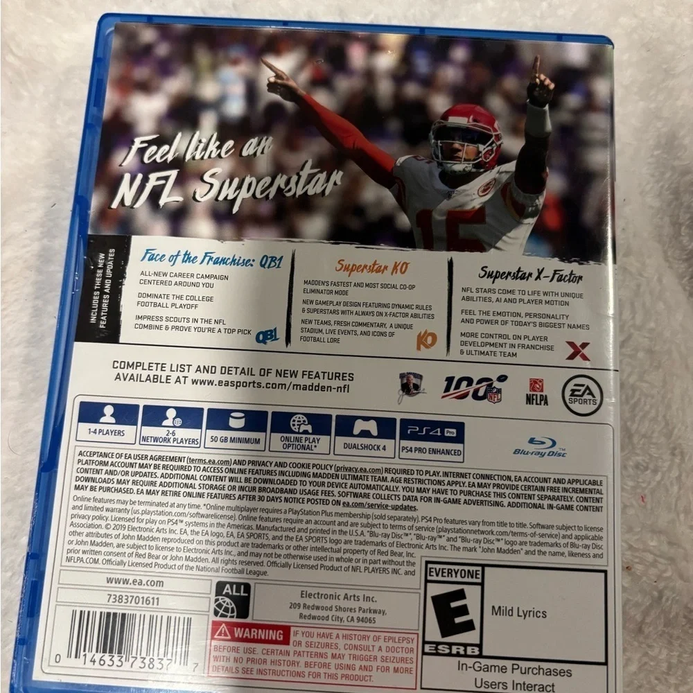CASE ONLY NFL MADDEN 20, PATRICK MAHOMES II KC CHIEFS COVER  PS4 GAME